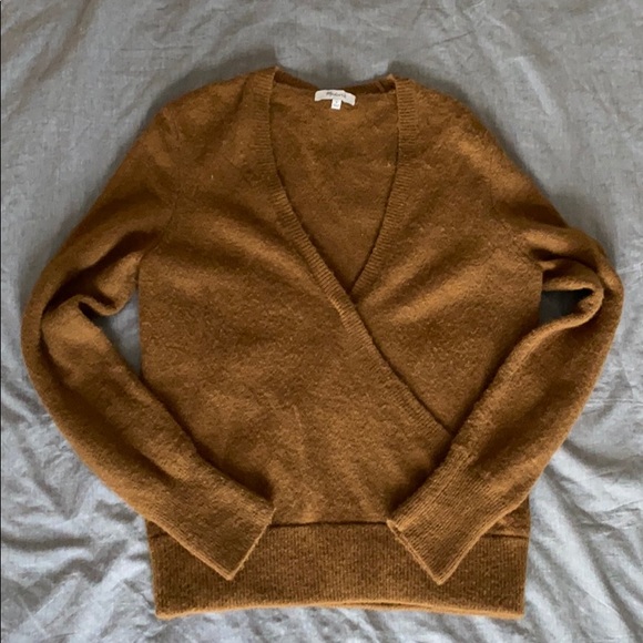 Madewell Wool Mock wrap sweater size medium
